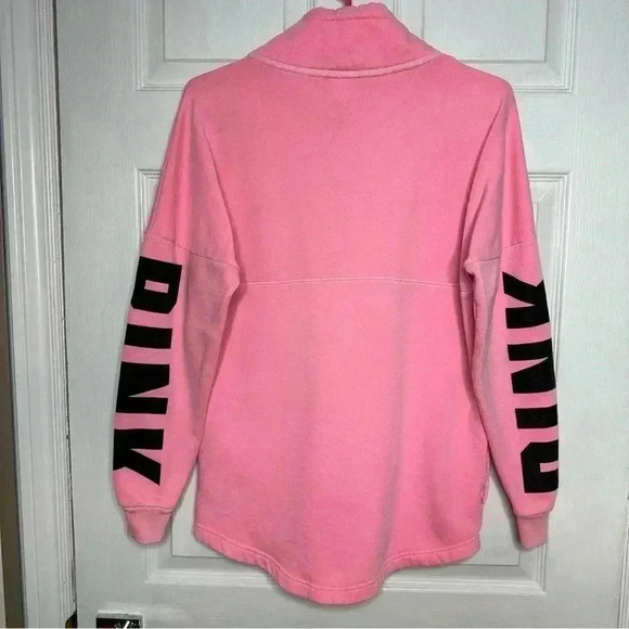 Victoria’s Secret PINK Sweatshirt Half Zip Pink &  Black Size Extra Small - Picture 14 of 16